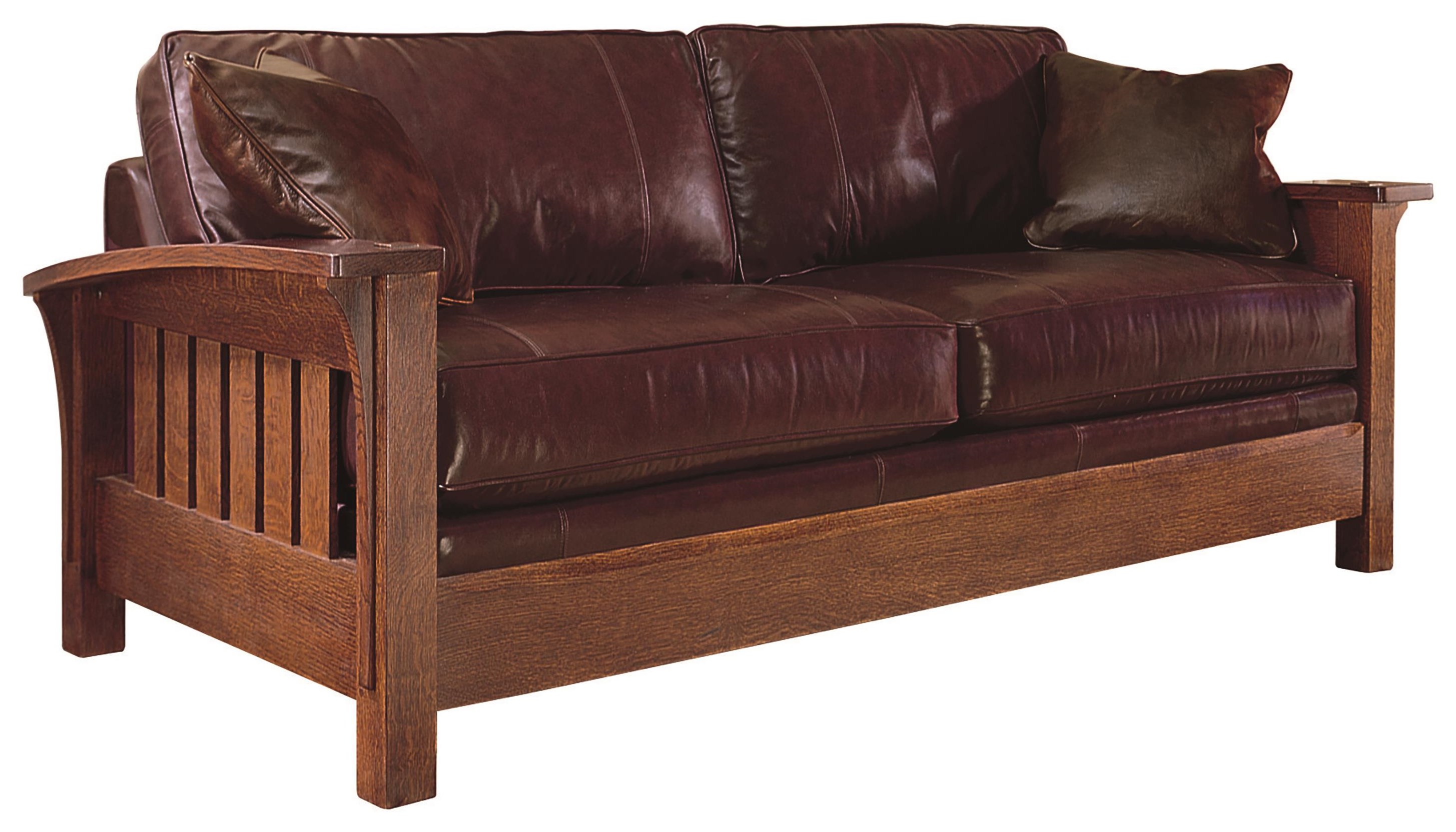 Mission style outlet leather couch